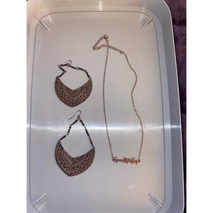 Boho earrings and good vibes necklace